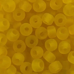Glass Crow Bead - 9mm -Transparent Matte, YELLOW