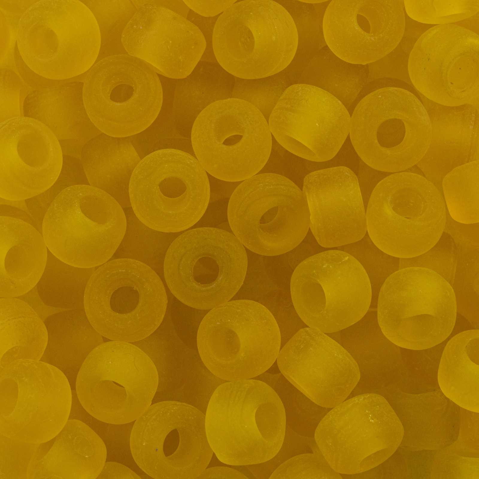 Glass Crow Bead - 9mm -Transparent Matte, YELLOW