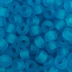 Glass Crow Bead - 9mm -Transparent Matte, Sky Blue