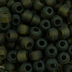 Glass Crow Bead - 9mm - Transparent Matte Kiwi Green