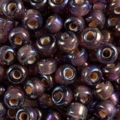 Glass Crow Bead - 9mm -Transparent Iris, LIGHT PURPLE