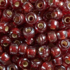 Glass Crow Bead - 9mm -Transparent Lustre, RED