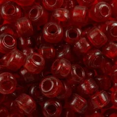 Glass Crow Bead - 9mm - Transparent Red