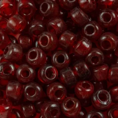 Glass Crow Bead - 9mm - Transparent Ruby Red