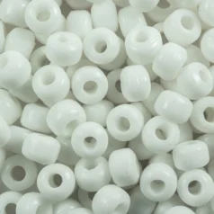 Glass Crow Bead - 9mm - Opaque White