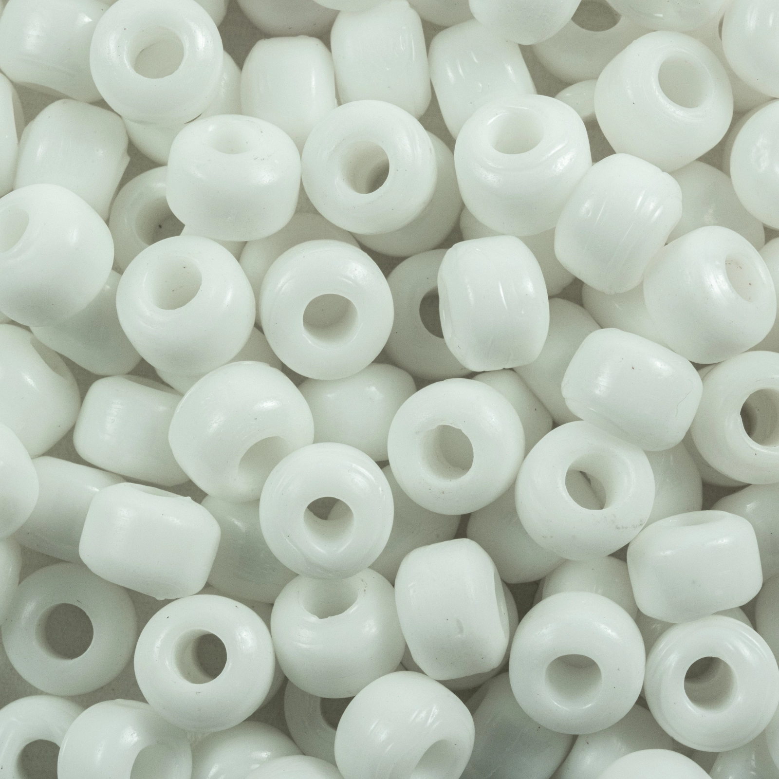 Glass Crow Bead - 9mm - Opaque White