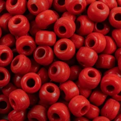 Glass Crow Bead - 9mm - Opaque Red