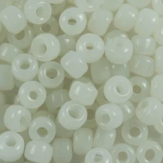 Glass Crow Bead - 9mm - Pearly white