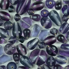 Beads, Mixed Shapes, Transparent, VIOLET sizes range from 4-16mm (hole size approx 2-2.4mm)
