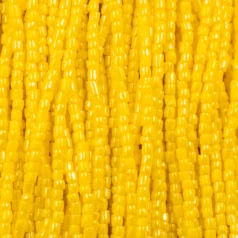Czech Seed Beads, 9/0, 3-Cut - Opaque Luster Light Yellow (strung)