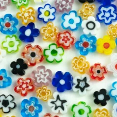 Glass Flower Beads 6mm 16inch/ st