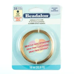 Beadalon German Style Round Wire Gold Color 22GA 10M
