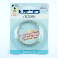 Beadalon German Style Round Wire Silver Plated 24GA 12M