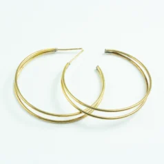 Brass Open Hoop Earring Stud