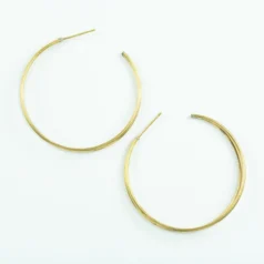 Alternative view of Brass Open Hoop Earring Stud