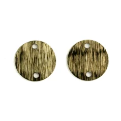 Brass Mini Round Connector with 2 holes 12x12x0.5mm