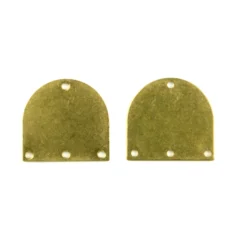 Brass D charm with 4 holes