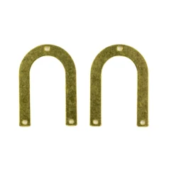 Brass U Charms with 3 holes 28x20x0.8mm