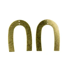 Brass Textured U Shape Connector with 2 holes 35x26.85x0.48mm