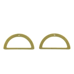 Brass D Shape Charm 21.75x11x0.79mm