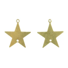 Brass Star Charm 21.4x19.77x0.8mm