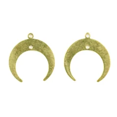 Brass Moon Charms 18.4x17.4x1mm