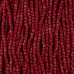 Czech Seed Beads, 9/0, 3-Cut - Opaque Red (strung)
