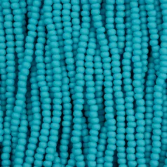 Czech Seed Beads, 11/0 – Opaque Matt Medium Turquoise (strung)