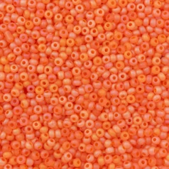 Czech Seed Beads, 10/0 - Transparent Matt Orange AB (loose)