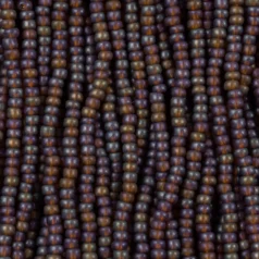 Czech Seed Beads, 11/0 - Transparent Matt Dark Topaz AB (strung)