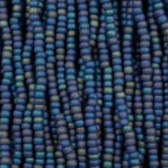 Czech Seed Beads, 11/0 - Transparent Matt Dark Aqua AB (strung)