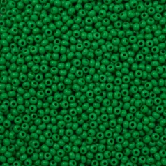 Czech Seed Beads, 10/0 - Opaque Green (loose)