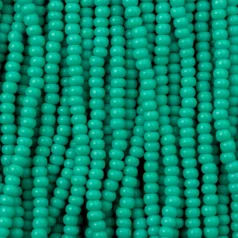 Czech Seed Beads, 11/0 - Opaque Green Turquoise (strung)