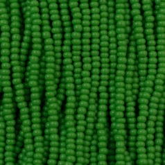 Czech Seed Beads, 11/0 - Opaque Green (strung)