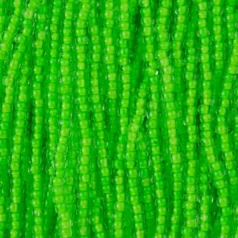 Czech Seed Beads, 11/0 – Transparent Neon Green (strung)