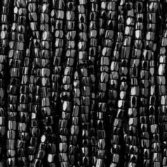 Czech Seed Beads, 9/0, 3-Cut - Metallic Gunmetal (strung)