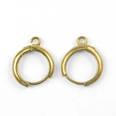 Brass Round Earring Clasp 14.08x11.71x2.46mm