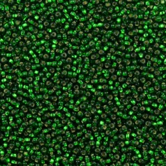 Czech Seed Beads, 10/0 - Silverlined Emerald (loose)