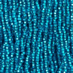 Czech Seed Beads, 11/0 - Silverlined Dark Aqua (strung)