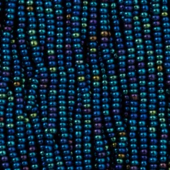 Czech Seed Beads, 11/0 - Iris Navy (strung)