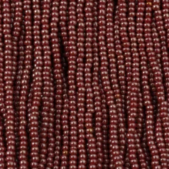 Czech Seed Beads, 11/0 - Opaque Lustre Dark Red (strung)