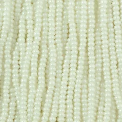 Czech Seed Beads, 11/0 - Pearlized Chalkwhite Pearl Dyed (strung)