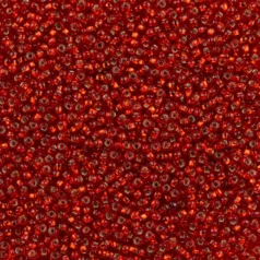 Czech Seed Beads, 10/0 - Silverlined Light Red (loose)