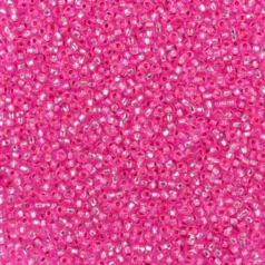 Czech Seed Beads, 10/0 - Silverlined Dyed Fuchsia (loose)