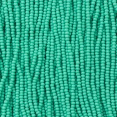 Czech Seed Beads, 11/0 - Opaque Matt green Turquoise (strung)
