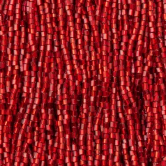 Czech Seed Beads, 10/0, 2-Cut - Silverlined Light Red (strung)