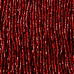 Czech Seed Beads, 10/0, 2-Cut - Silverlined Red (strung)