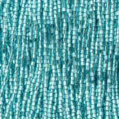 Czech Seed Beads, 10/0, 2-Cut - Silverlined Light Aqua (strung)