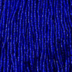Czech Seed Beads, 10/0, 2-Cut - Silverlined Cobalt (strung)