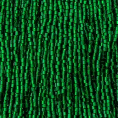 Czech Seed Beads, 10/0, 2-Cut - Silverlined Emerald (strung)
